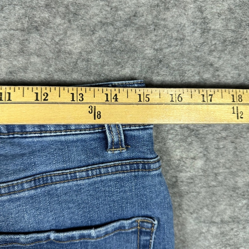 OAT New York Womens Blue Straight Leg Raw Hem Jeans 10/30 - Picture 5 of 7